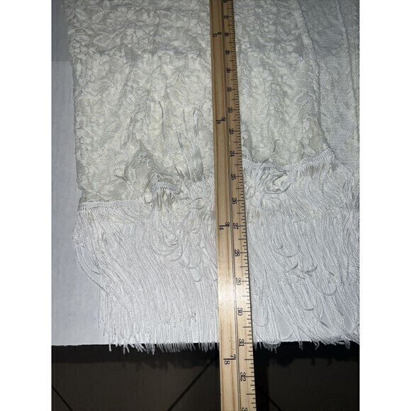 Mauve Lace Crocheted 3/4‎ Sleeve Size XL Fringed Bottom Open Front Cover-up - Picture 7 of 7